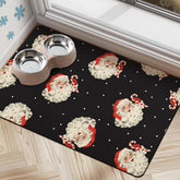 Cuslnox dog-cat food mats absorb spills from water bowls for a cleaner floor.