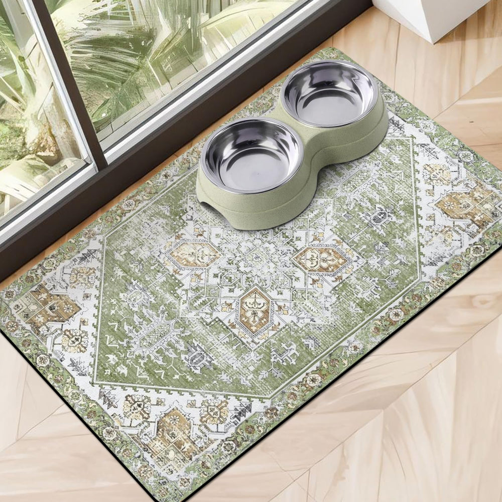 Cuslnox dog food mat absorbs spills for dry floors and easy cleaning