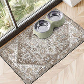 Cuslnox dog food mat absorption closeup highlights rapid spill absorption.
