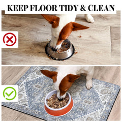 Cuslnox dog food mat anti-skid back keeps mats in place during meals.