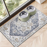 Cuslnox dog food mats absorbent water-bowl scene protects floors during messy drinks