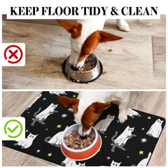 Cuslnox Halloween dog food mat anti-slip back keeps mats in place