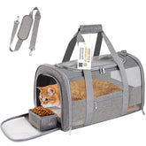 CUSSIOU soft sided cat carrier under-seat design for easy airline travel and comfort