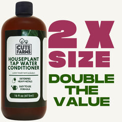 Cute Farms tap water conditioner pour demonstrates quick conditioning for hydroponics.