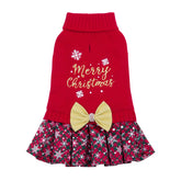 CuteBone Christmas dog sweater bowtie highlights festive style for small dogs at parties
