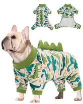 CuteBone dinosaur-pajama front view keeps small dogs cozy and stylish.