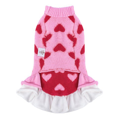 CuteBone ruffle-skirt dog sweater detail adds charm in motion.