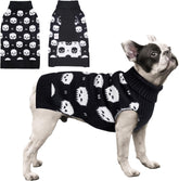 CuteBone skull dog sweater front view for small dogs, cozy warmth and style