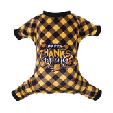 CuteBone Thanksgiving dog pajamas front view showing warm fleece for winter comfort