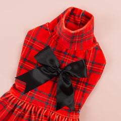 CuteBone velvet dress back view on a tiny dog, refined holiday style.