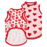 CuteBone Valentine shirt stripe pattern close-up for dogs with comfy all-day wear