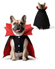 CuteBone vampire dog costume cape creates festive Halloween vibes for photos and parties.