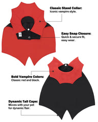 CuteBone vampire dog costume fangs add playful spooky detail for imaginative cosplay.