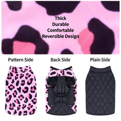 CuteBone winter dog coat reversible design shown in two color options for versatility.
