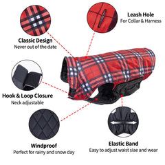 CuteBone winter dog jacket plaid pattern highlights stylish daily wear for walks