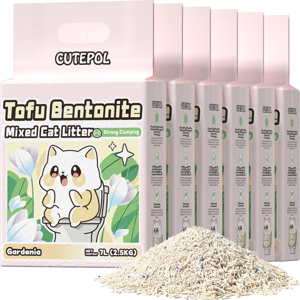 CUTEPOL mixed-4-in-1-litter-bag-open: compact packaging for quick setup and storage.