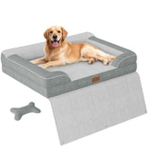 CWAWZ Extra Large Dog Bed front view showing orthopedic foam for joint support