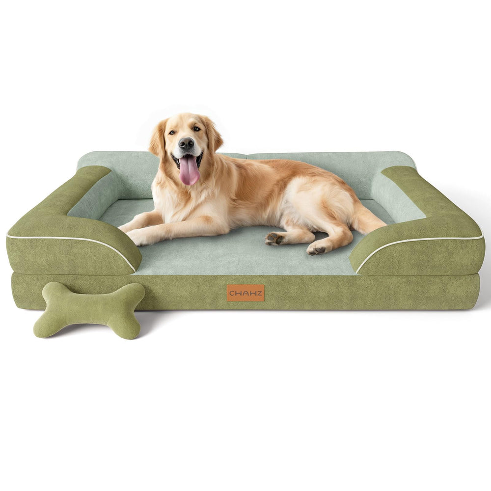 CWAWZ extralarge dog bed front view showing plush velvet and resting area