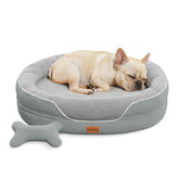 CWAWZ large orthopedic dog bed with full surround bolsters for secure lounging and tail-wagging comfort.