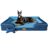 CWAWZ XXL dog bed front view highlights extra space for large dogs with cooling memory foam