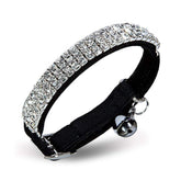 C&Xanadu soft velvet cat collar front view with bell for daily wear