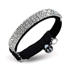 C&Xanadu soft velvet cat collar front view with bell for daily wear
