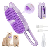 CXCHKK Rechargeable Cat Steam Brush front view for easy daily grooming and de-shedding.