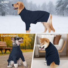Cyeollo dog sweater turtleneck detail for warm neck protection
