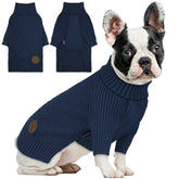 Cyeollo navy knit dog sweater front view offers cozy warmth for chilly days