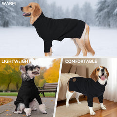 cyeollo small fleece dog sweater neck detail highlights turtleneck coverage