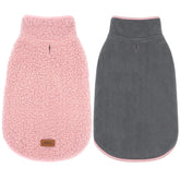 Cyeollo warm dog sweater pink front provides cozy warmth for cold walks.