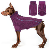 cyeollo warm dog sweater with zipper back guard for easy on/off and fur protection