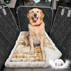 Cyhczx thickened dog bed back seat showing plush comfort on car trips