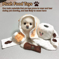 Cyrank toilet-paper pockets reveal kibble for gentle enrichment