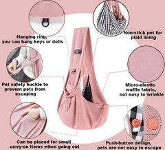CYUmail dog sling pink with reversible design for fresh style