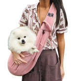 CYUmail dog sling pink with soft breathable waffle fabric for cozy daily carries
