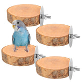 CZWESTC 4PCS natural wood round bird perch setup for small parrots, easy to install and rearrange.