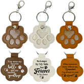 D95COCC paw keychain leather pawshape keepsake for pet memory on the go