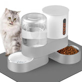 DAAMENT 2-in-1 automatic cat feeder front view showing space-saving design.