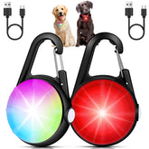 DAAMENT two-pack dog collar lights clipped on for night safety and visibility