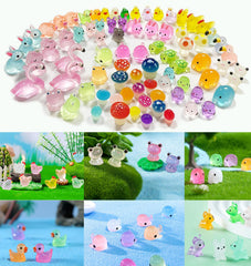 Dabshuyikk glow mini resin animals variety designs showcases different characters for whimsical fairy gardens.