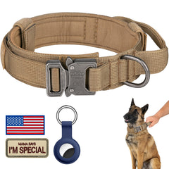 DAGANXI tactical dog collar nylon material close-up shows durable fabric for daily training
