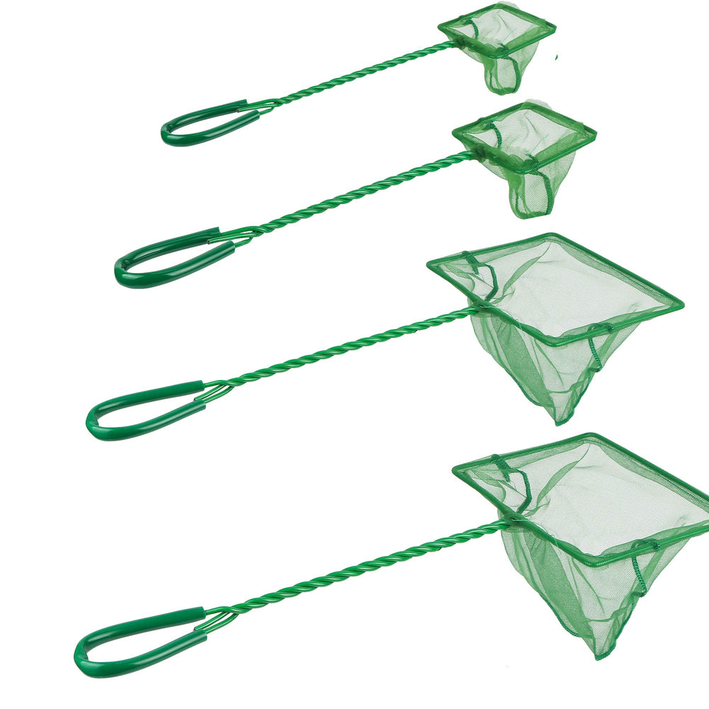 DAGUANZHI aquarium net 3in compact green, ideal for precise catching in tight tank spaces.