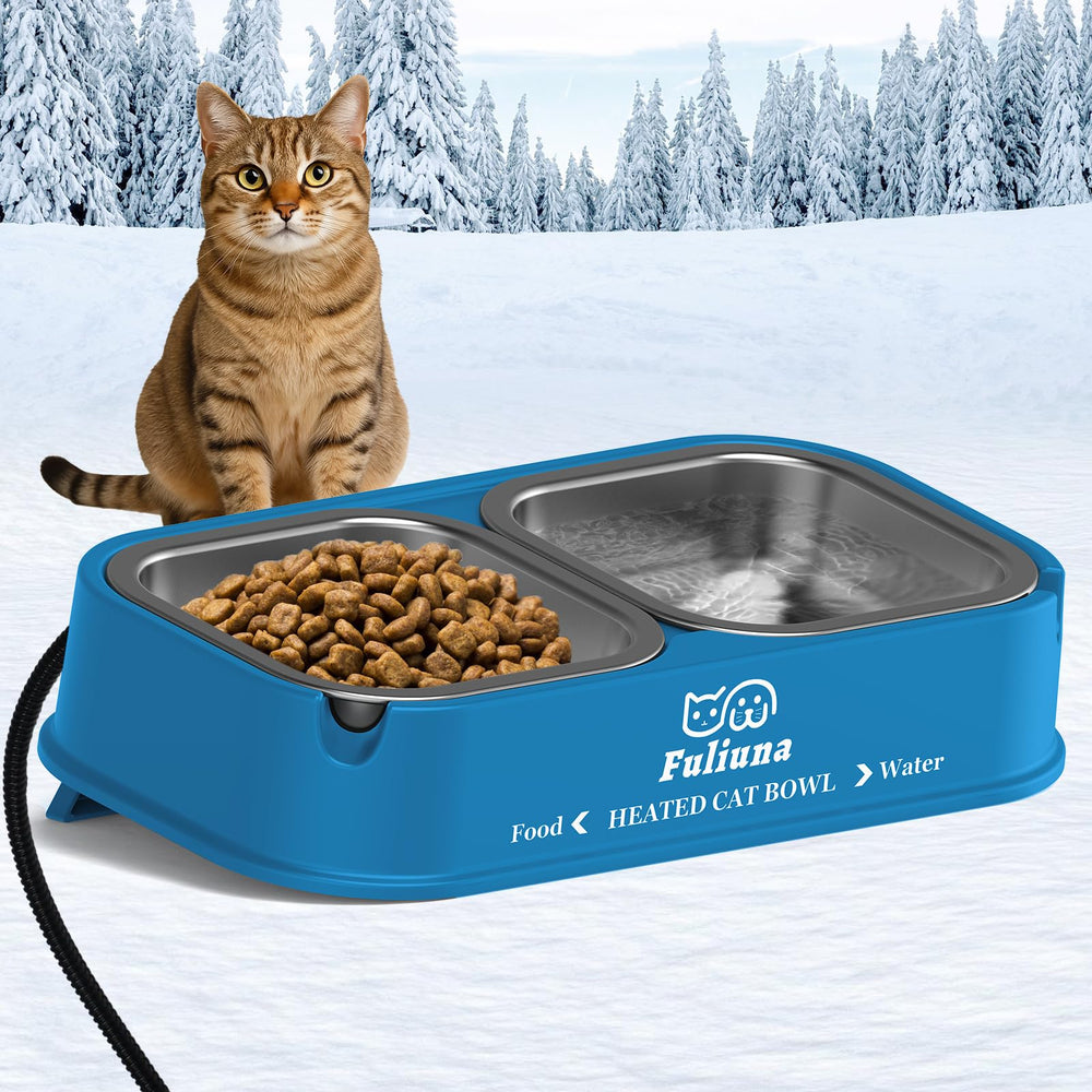 Dahivs heated cat bowl outdoor-water view shows water staying unfrozen for outdoor cats.