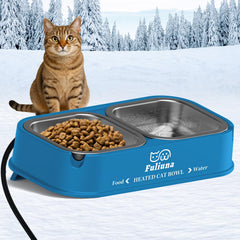Dahivs heated cat bowl outdoor-water view shows water staying unfrozen for outdoor cats.