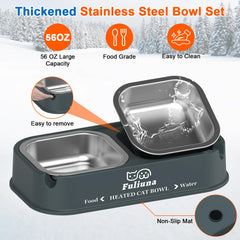 Dahivs raised brackets keep cat neck at a natural feeding height.