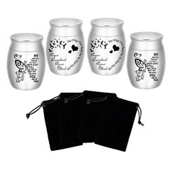 DAIFFUNE aluminium mini urns set-4 collection, compact keepsake for sharing memories.
