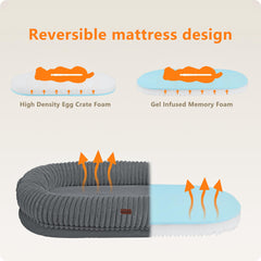 DANFOOZIO human-dog-bed side-pocket detail for convenient storage