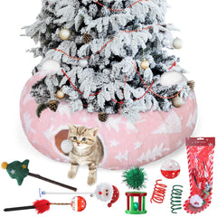 Dansydaisy cat tunnel bed plush cushion offers cozy resting space for cats