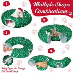 Dansydaisy cat-tunnel bendable-design enables flexible layouts for play.
